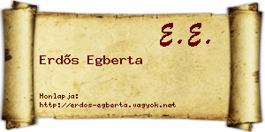 Erdős Egberta névjegykártya